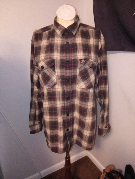 Coleman Other - Coleman Men's Long-Sleeve Plaid Button-Down in Brown and Cream